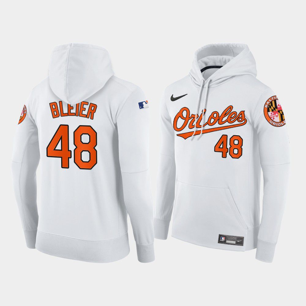 Men Baltimore Orioles #48 Bleier white home hoodie 2021 MLB Nike Jerseys->baltimore orioles->MLB Jersey